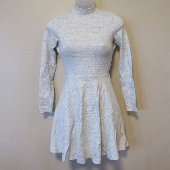 NWT American Apparel Violette Skater Open Back Dress Speckle Natural Gray sz XS - Picture 1 of 4